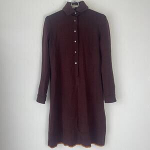 Manning Silver Vintage 70’s Long Sleeve Knee Length Dress in Brown SIZE 10